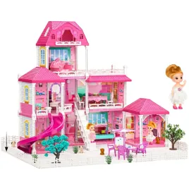 domek-dla-lalek-rozkladany-villa-taras-pieski-duzy-rozowy-mebelki-figurki