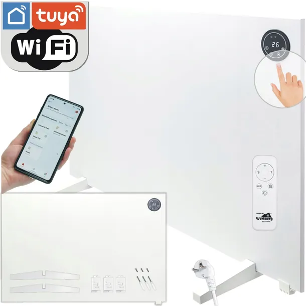 grzejnik hybrydowy konwekcyjny + promiennik na podczerwień 600 W pilot WiFi