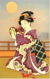 karnet-okolicznosciowy-premium-asahi-portret-gejszy-muzyka-121x183-mm