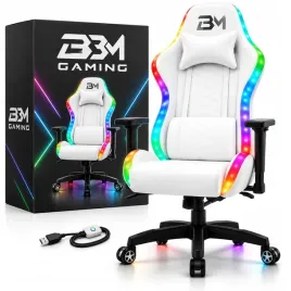 fotel-obrotowy-gamingowy-b3m-gaming-white-tkanina-ekoskora-led-rgb-bialy