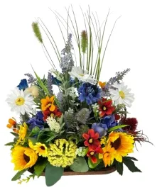 sztuczne-kwiaty-chabry-stokrotki-slonecznik-drewniana-podstawa-33-cm