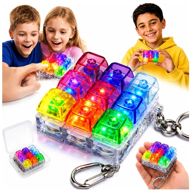 KLIKAJKA KLIKACZ KLAWIATURA ŚWIECĄCA ANTYSTRESOWY BRELOK FIDGET KLIKER MIX