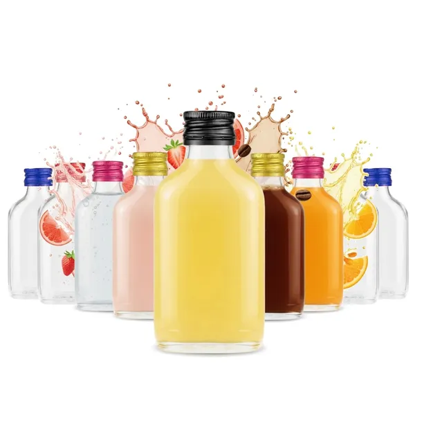 100x Butelka Piersiówka 100ml Szklana Na Nalewki Alkohol FI28 Na Prezent