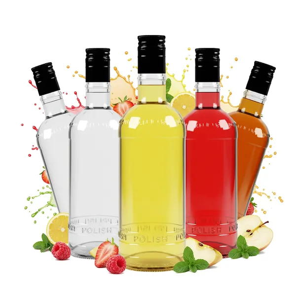 5x Butelki Szklane LUKSUSOWA 500ml SZKLANA BUTELKA NA NALEWKI WINO SOK 0,5l