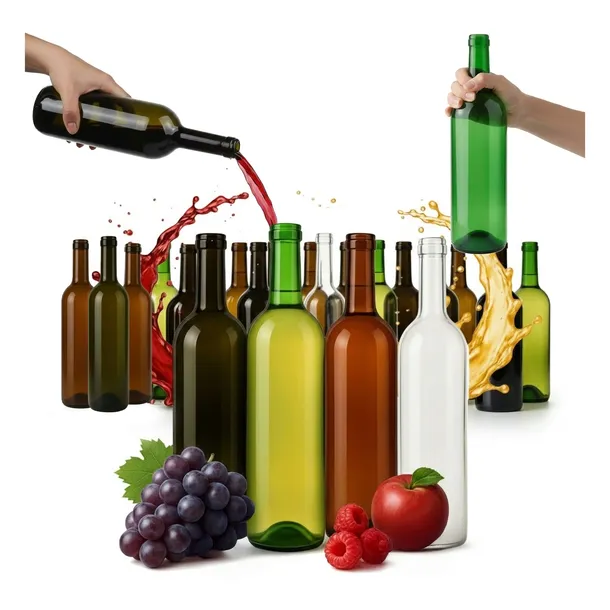 40x Butelki do wina 750ml BORDEAUX - Oliwkowa Zielona Brązowa Biała 0,75l