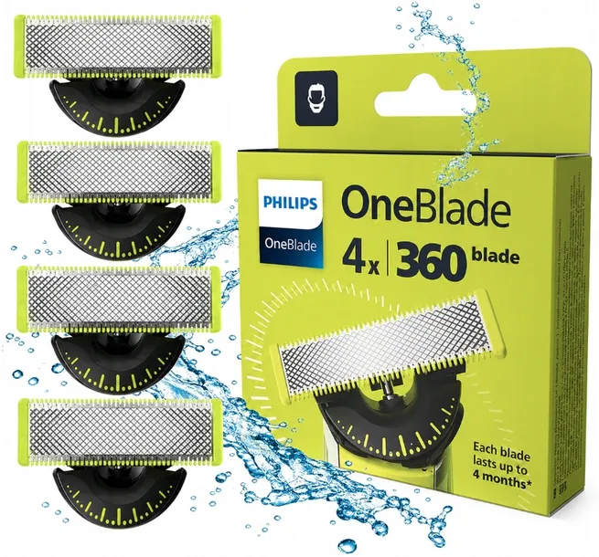 4x OSTRZA PHILIPS ONEBLADE 360 ORYGINALNE OSTRZE NOŻYK GŁOWICA GOLARKA PRO