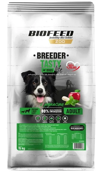 Tasty Dogs Life Breeder Adult Medium & Large z Jagnięciną 15kg