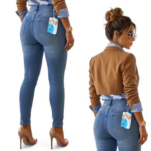 Jeansy Damskie Skinny Fit PushUp Modelujące Podkreślające Figurę #S5400 XL