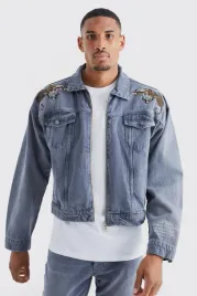 boohooman-szara-kurtka-jeans-haft-o9b-b18-m