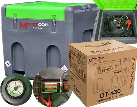 ZBIORNIK MOBILNY PALIWA POMPA DYSTRYBUTOR ON CPN 12V 430L licznik wskażnik