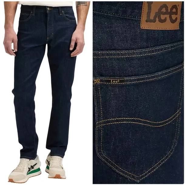 Lee David regular tapered Xion klasyczne granatowe spodnie jeansowe W32 L32