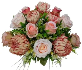 stroik-wiazanka-grob-cmentarz-roze-chryzantema