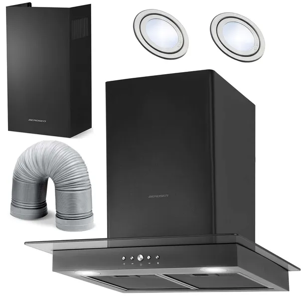 OKAP KUCHENNY 60cm KOMINOWY LED BT-217 BERDSEN