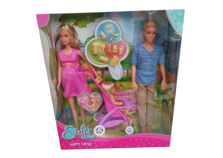 Lalka Steffi w ciąży szczęśliwa rodzina ken Evi 4 lalki