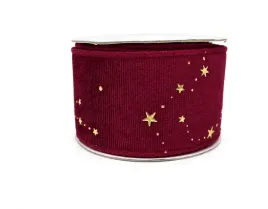 wstazka-z-drutem-velvet-gwiazdki-50mm-5y-bordowa-vdg50-060