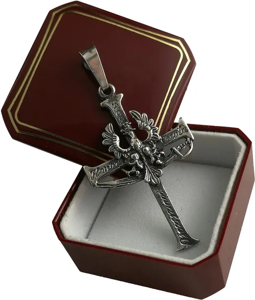 KRZYŻYK SREBRNY BÓG HONOR OJCZYZNA srebro 925diamentowany pr. 925