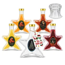 5x-butelki-gwiazdka-200ml-zdobiona-swiateczna-butelki-na-swieta-prezent
