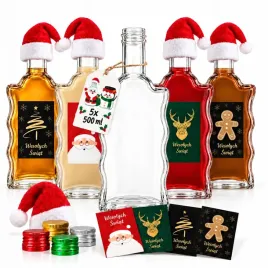 zestaw-5x-butelka-szklana-fala-500ml-etykieta-czapka-swiateczny-prezent
