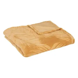 flanelowy-koc-w-tropikalne-wzory-zoa-zolty-125x150