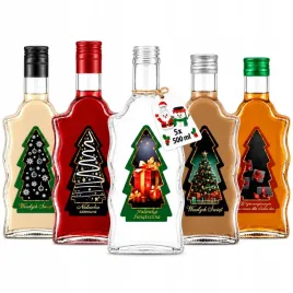 5x-butelki-fala-500ml-etykieta-choinka-butelki-szklane-na-swieta-nalewki
