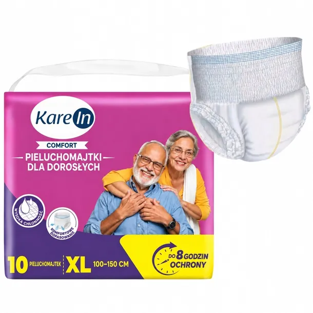 PIELUCHOMAJTKI PAMPERSY DLA DOROSŁYCH KAREIN COMFORT XL 10 SZTUK