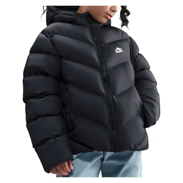 Kurtka Zimowa Nike Dziecięca z Kapturem Czarna HQ4976-010 R. 158-170 XL
