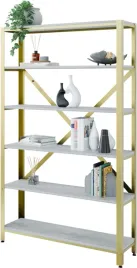 regal-6-poziomowy-110-30-180-cm-z-metalowym-stelazem-zloty-beton