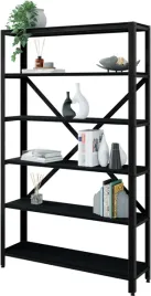 regal-6-poziomowy-110-30-180-cm-z-metalowym-stelazem-czarny