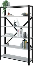 regal-6-poziomowy-110-30-180-cm-z-metalowym-stelazem-czarny-beton