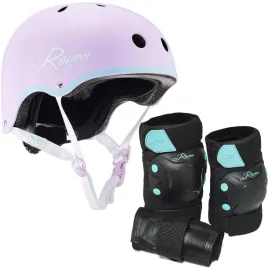 zestaw-raven-kask-essto-violet-mint-m-ochraniacze-dexard-black-mint-m