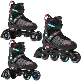 rolki-wrotki-3w1-regulowane-raven-cande-black-blue-pink-35-39