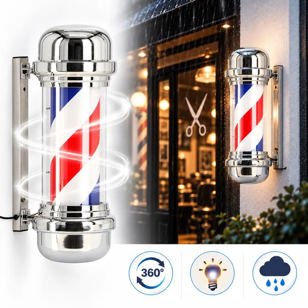 Plafon słupek lampa led barberska barberski barber znak reklama salon 60 cm