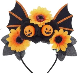 opaska-halloween-uszy-kwiaty-pomaranczowa