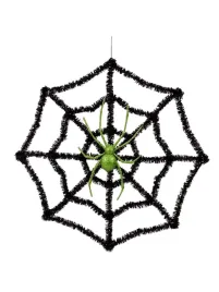 pajeczyna-z-pajakiem-dekoracja-halloweenowa