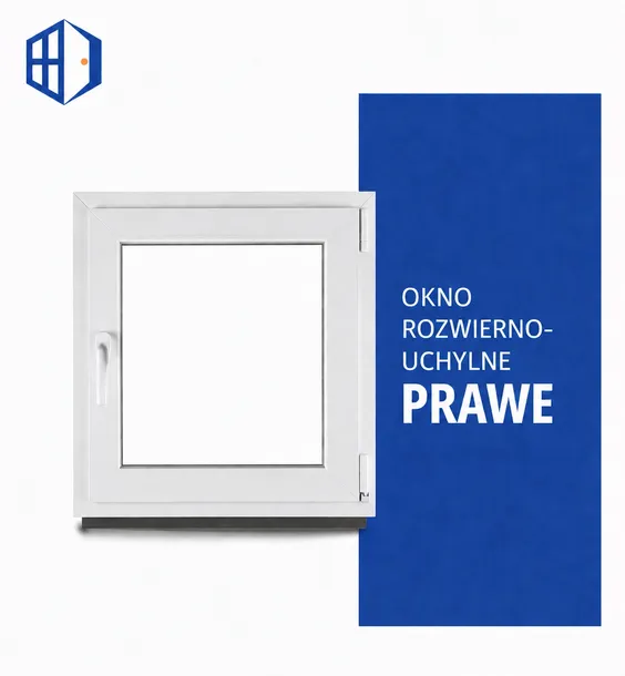 OKNO PCV PRAWE 45 X 45 / 450 X 450 OKNO ROZWIERNE BIAŁE DWUSZYBOWE