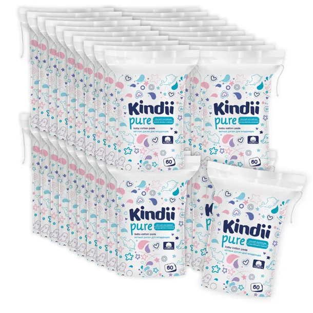 20 x PŁATKI DLA NIEMOWLĄT KINDII PURE 60 szt