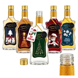 5x-butelki-swiateczne-na-prezent-ozdobna-fala-premium-500ml-na-nalewki