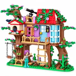 klocki-dla-dziewczynki-domek-na-drzewie-462-el-figurka-hustawka-teleskop