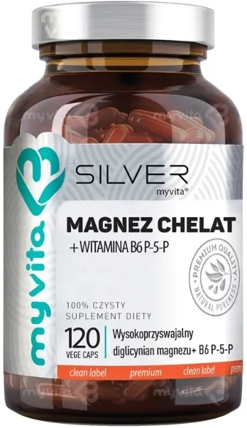 MYVITA SILVER MAGNEZ CHELAT + WIT B6 P-5-P 120 KAPSUŁEK