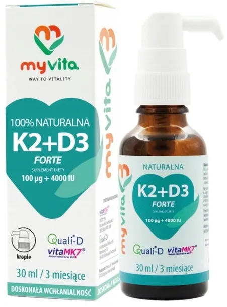 MyVita Witamina K2 100mcg + D3 4000 IU FORTE 30ml krople
