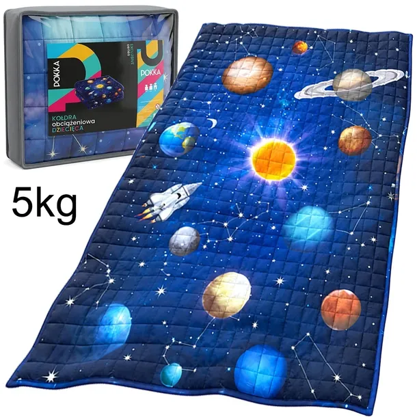 KOŁDRA OBCIĄŻENIOWA DLA DZIECI DZIECIĘCY KOC SENSORYCZNY 100x150 CM 5 KG