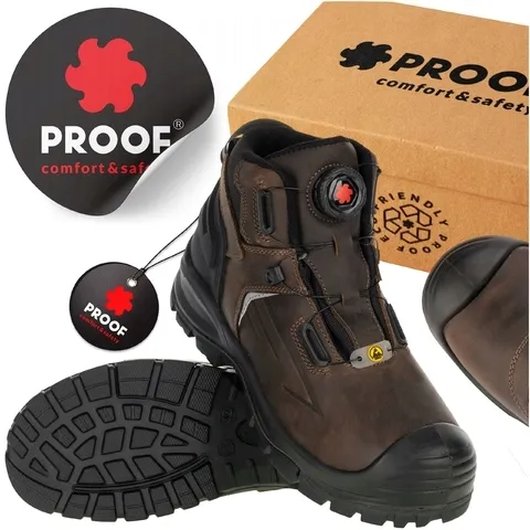 BUTY ROBOCZE TRZEWIKI PROOF BRICO FIT BOA ESD SKÓRA OCHRONNE WODOODPORNE 44