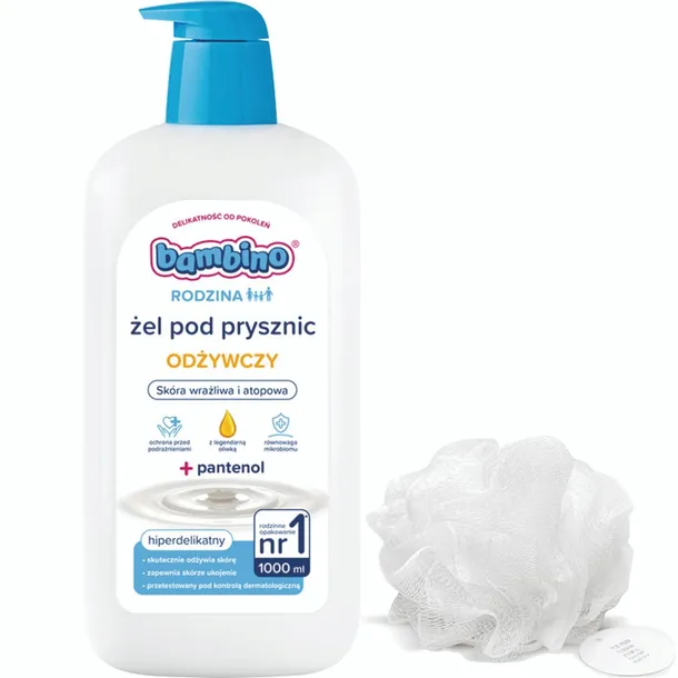 BAMBINO Rodzina Żel pod prysznic odżywczy, 1000 ml + myjka gratis