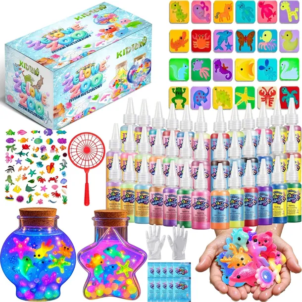 Zabawki Dzieci Woda Zestaw Kreatywny DIY Żelowe Magiczne Figurki Kolory LED