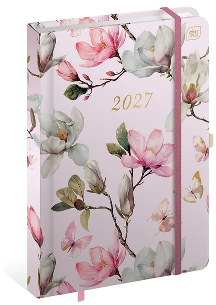 Kalendarz książkowy 2027 B5 192 Interdruk Metallic Magnolia