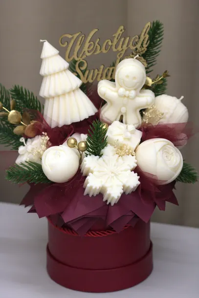 PREZENT NA ŚWIĘTA Candle Flower box – wieczny bukiet świec sojowych