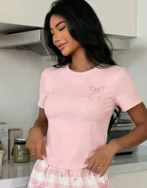 shein-rozowa-koszulka-pizamowa-wzor-print-kokarda-s06-164-170