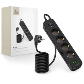 listwa-zasilajaca-przedluzacz-4-gniazda-240v-usb-a-usb-c-2m-czarna