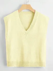 franclia-zolty-sweter-bez-rekawow-v-neck-s06-xs