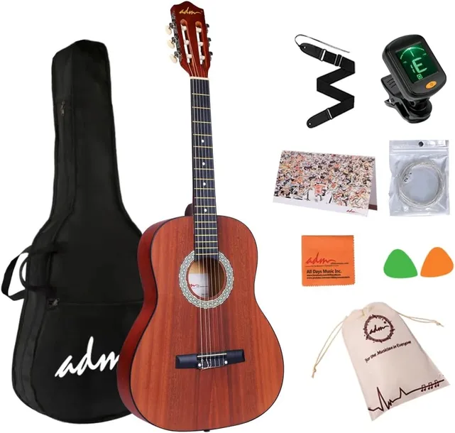 Gitara klasyczna 36" dla początkujących zestaw dla dzieci brąz